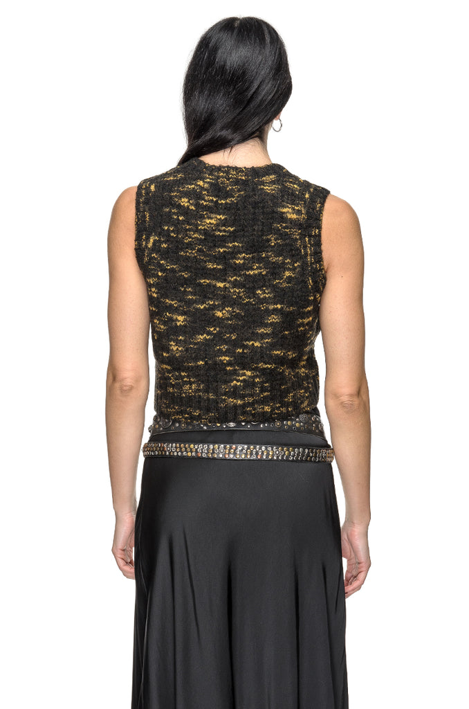 GILET CROP MINA VEST SPACE BLACK DR DENIM