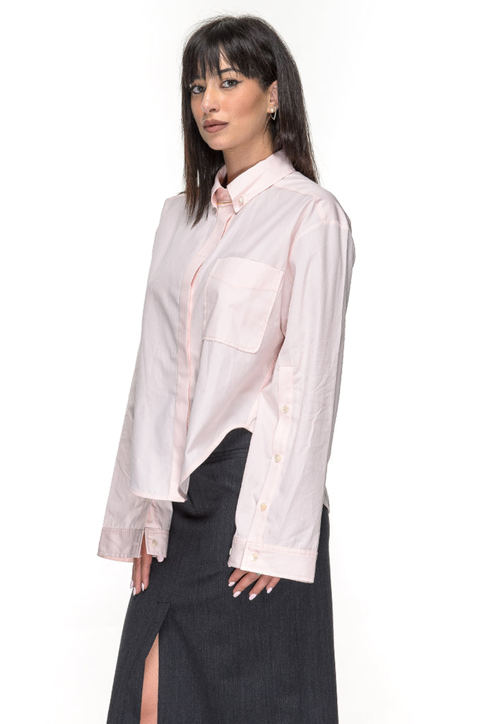 CAMICIA COTONE ROSA CON PIERCING AL COLLO PHISIQUE DU ROLE
