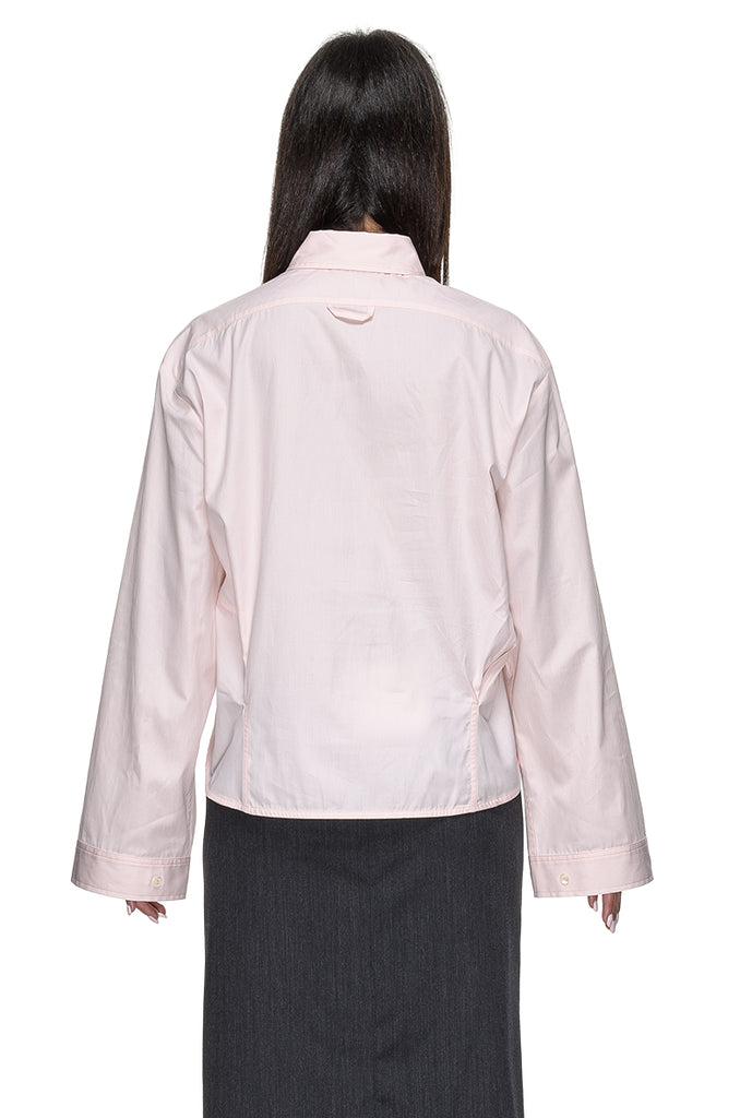 CAMICIA COTONE ROSA CON PIERCING AL COLLO PHISIQUE DU ROLE