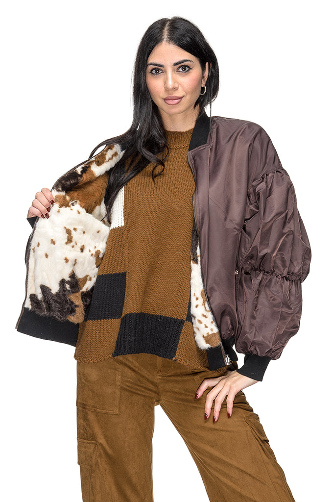 BOMBER DOUBLEWEAR ANIMALIER WEILI ZHENG